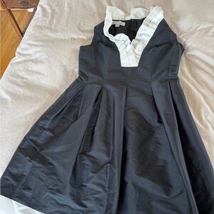 Sara Campbell Black Dress with Cream Ruffle